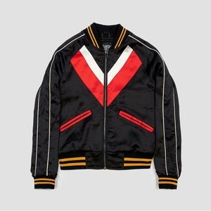 NWT STRAIGHT TO HELL APPAREL - BOMBER JACKET BLACK AND RED (UNISEX SIZE XS)
